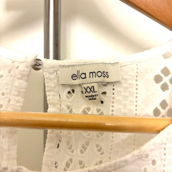 Ella Moss Costco Crisp White Eyelet Blouse Brianne Cottagecore Coquette XXL - Picture 3 of 8